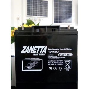 Aki kering / Aki UPS / Battery VRLA GEL Zanetta 12V 18Ah/ Battery Solar Panel / Sealed Rechargeable Battery 